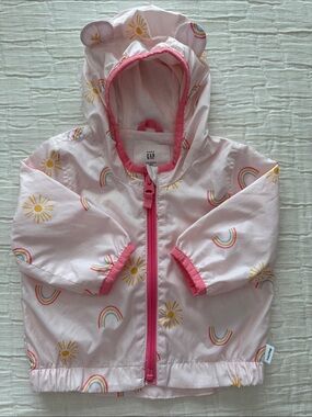 baby GAP Hooded Raincoat - Pale Pink, Size 3-6 months